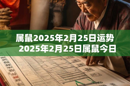 属鼠2025年2月25日运势  2025年2月25日属鼠今日运势
