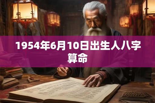 1954年6月10日出生人八字算命
