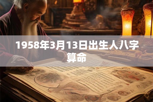 1958年3月13日出生人八字算命