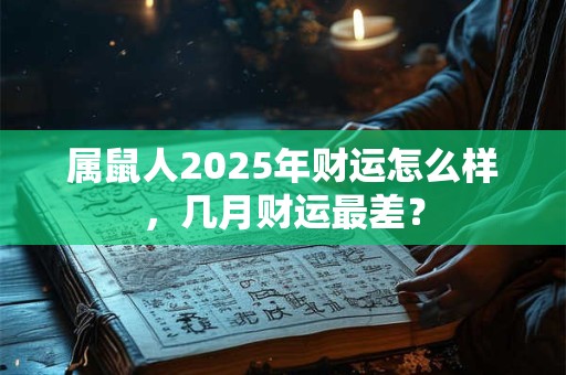 属鼠人2025年财运怎么样，几月财运最差？