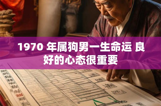 1970 年属狗男一生命运 良好的心态很重要