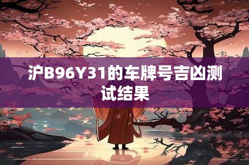 沪B96Y31的车牌号吉凶测试结果