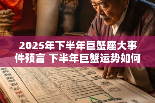 2025年下半年巨蟹座大事件预言 下半年巨蟹运势如何