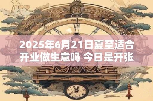 2025年6月21日夏至适合开业做生意吗 今日是开张好日子吗