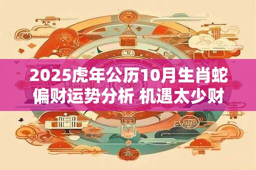 2025虎年公历10月生肖蛇偏财运势分析 机遇太少财运一般