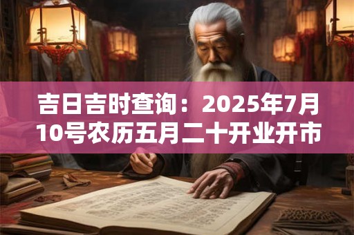 吉日吉时查询：2025年7月10号农历五月二十开业开市好吗
