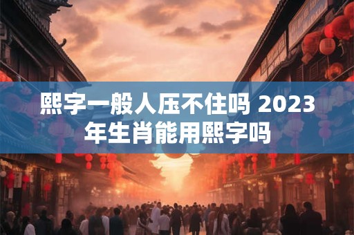 熙字一般人压不住吗 2023年生肖能用熙字吗