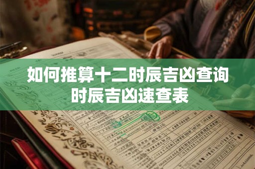如何推算十二时辰吉凶查询 时辰吉凶速查表