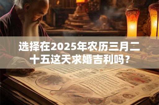 选择在2025年农历三月二十五这天求婚吉利吗？