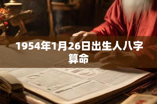 1954年1月26日出生人八字算命