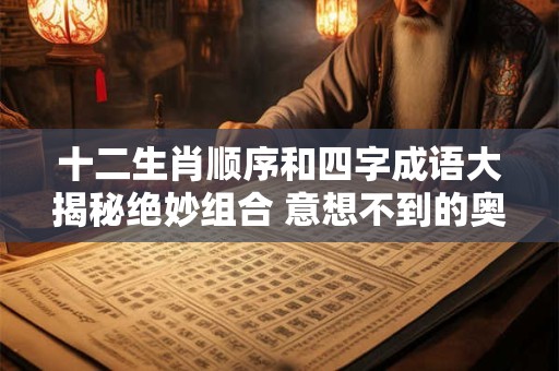 十二生肖顺序和四字成语大揭秘绝妙组合 意想不到的奥秘！