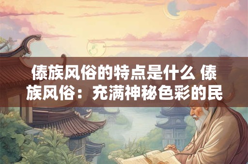 傣族风俗的特点是什么 傣族风俗：充满神秘色彩的民族文化