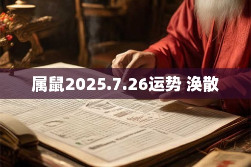 属鼠2025.7.26运势 涣散