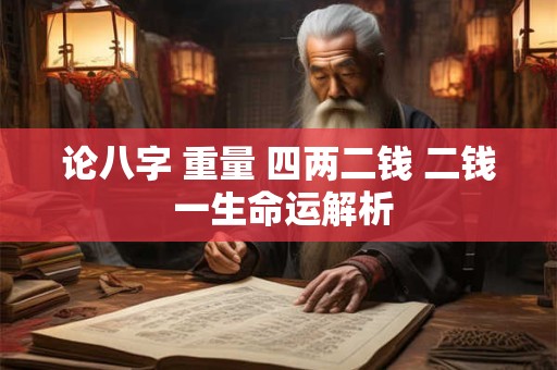 论八字 重量 四两二钱 二钱 一生命运解析