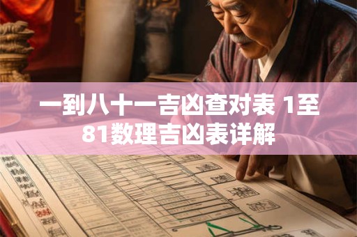 一到八十一吉凶查对表 1至81数理吉凶表详解