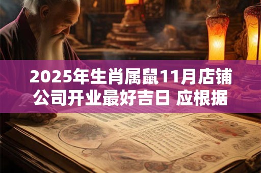 2025年生肖属鼠11月店铺公司开业最好吉日 应根据八字查询