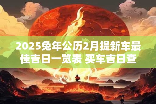 2025兔年公历2月提新车最佳吉日一览表 买车吉日查询