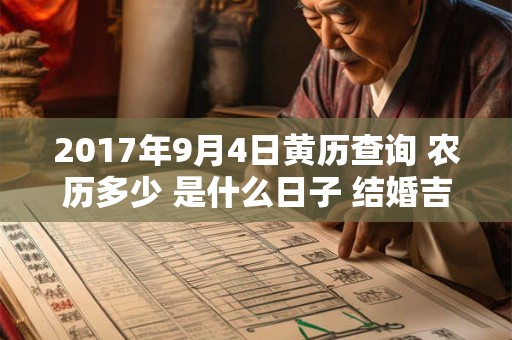 2017年9月4日黄历查询 农历多少 是什么日子 结婚吉时
