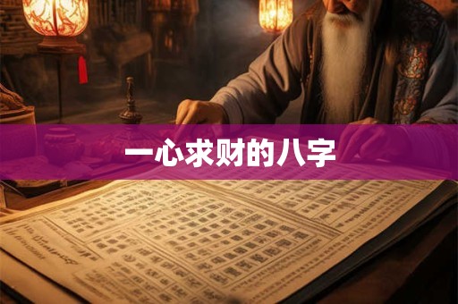 一心求财的八字