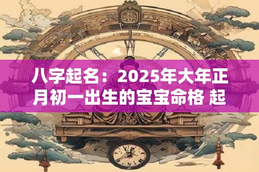 八字起名：2025年大年正月初一出生的宝宝命格 起什么名字好