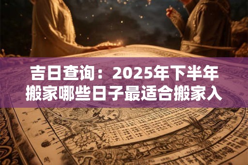吉日查询：2025年下半年搬家哪些日子最适合搬家入宅