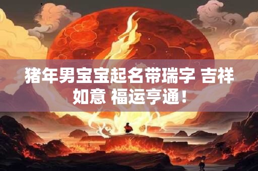 猪年男宝宝起名带瑞字 吉祥如意 福运亨通！
