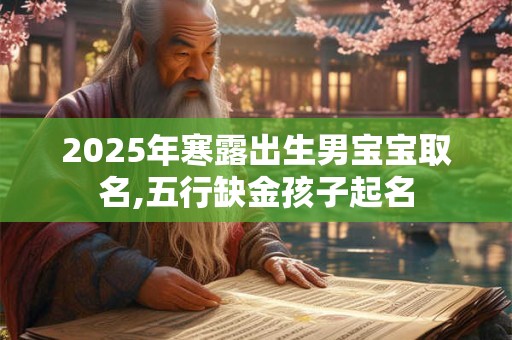 2026年寒露出生男宝宝取名,五行缺金孩子起名