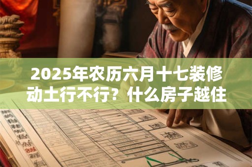 2025年农历六月十七装修动土行不行？什么房子越住越穷