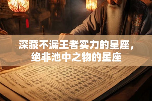 深藏不漏王者实力的星座，绝非池中之物的星座