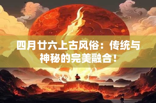 四月廿六上古风俗：传统与神秘的完美融合！