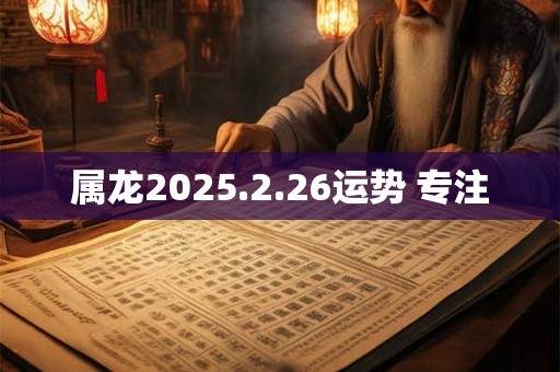 详细阅读:属龙2025.2.26运势 专注 属龙2025.2.26运势 专注