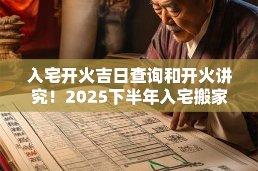 入宅开火吉日查询和开火讲究！2025下半年入宅搬家吉日一览表