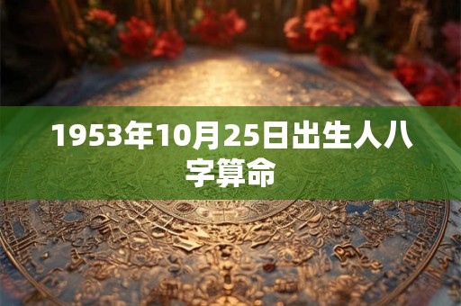1953年10月25日出生人八字算命