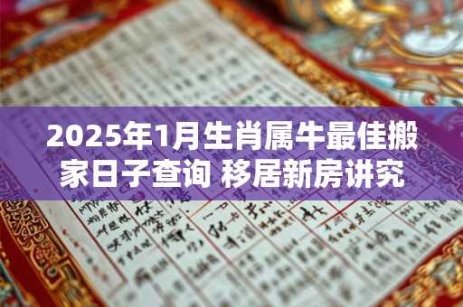2025年1月生肖属牛最佳搬家日子查询 移居新房讲究