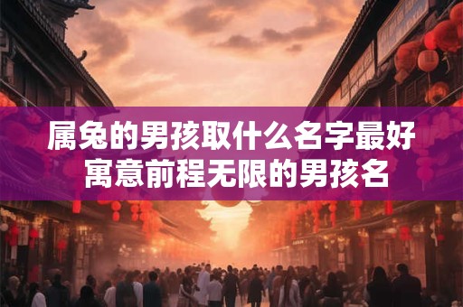 属兔的男孩取什么名字最好 寓意前程无限的男孩名