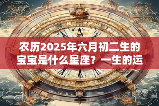农历2025年六月初二生的宝宝是什么星座？一生的运势如何？