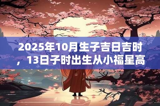 2025年10月生子吉日吉时，13日子时出生从小福星高照