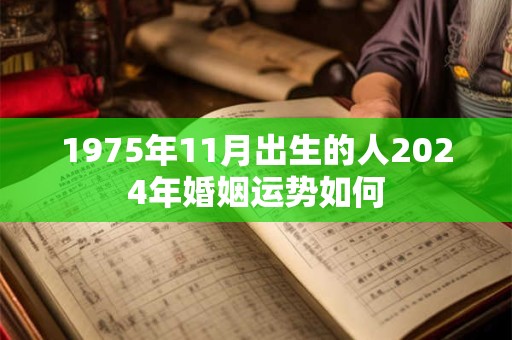 1975年11月出生的人2024年婚姻运势如何