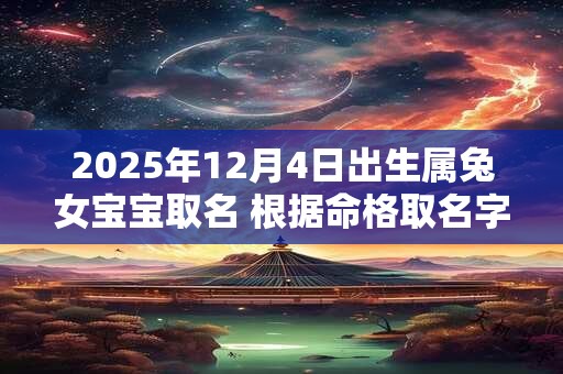 2025年12月4日出生属兔女宝宝取名 根据命格取名字