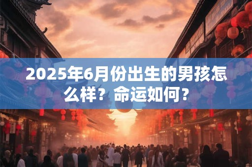 2025年6月份出生的男孩怎么样？命运如何？