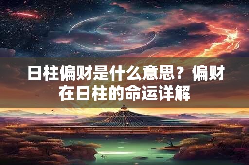 日柱偏财是什么意思？偏财在日柱的命运详解