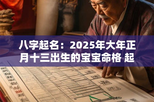 八字起名：2025年大年正月十三出生的宝宝命格 起什么名字好