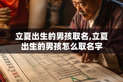 立夏出生的男孩取名,立夏出生的男孩怎么取名字 立夏出生的男孩取名,立夏出生的男孩怎么取名字