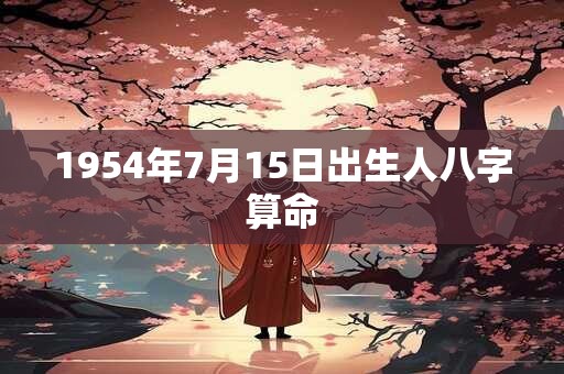 1954年7月15日出生人八字算命 1954年7月15日出生人八字算命