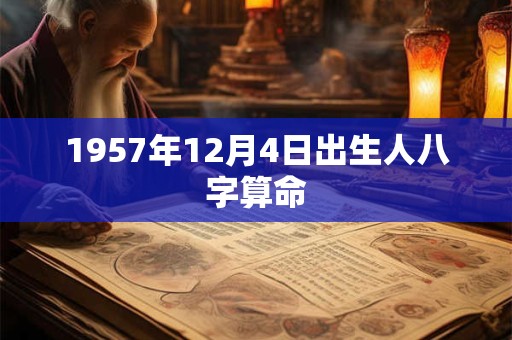 1957年12月4日出生人八字算命 1957年12月4日出生人八字算命