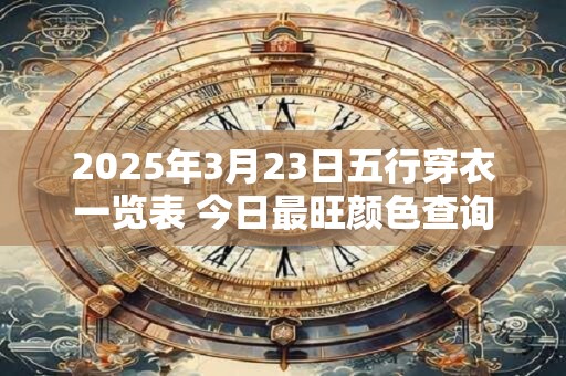 2025年3月23日五行穿衣一览表 今日最旺颜色查询 2025年3月23日五行穿衣一览表 今日最旺颜色查询