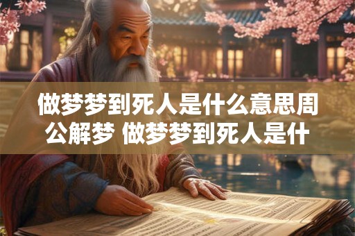 做梦梦到死人是什么意思周公解梦 做梦梦到死人是什么意思