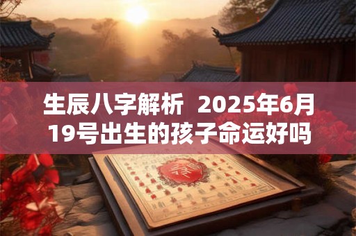 生辰八字解析  2025年6月19号出生的孩子命运好吗