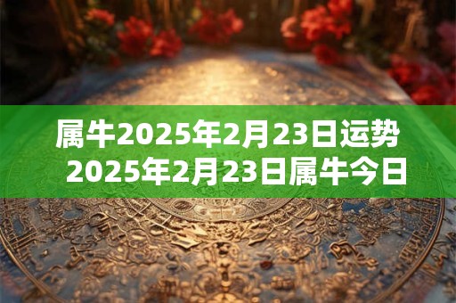 属牛2025年2月23日运势  2025年2月23日属牛今日运势
