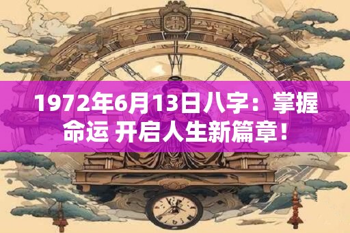 1972年6月13日八字：掌握命运 开启人生新篇章！